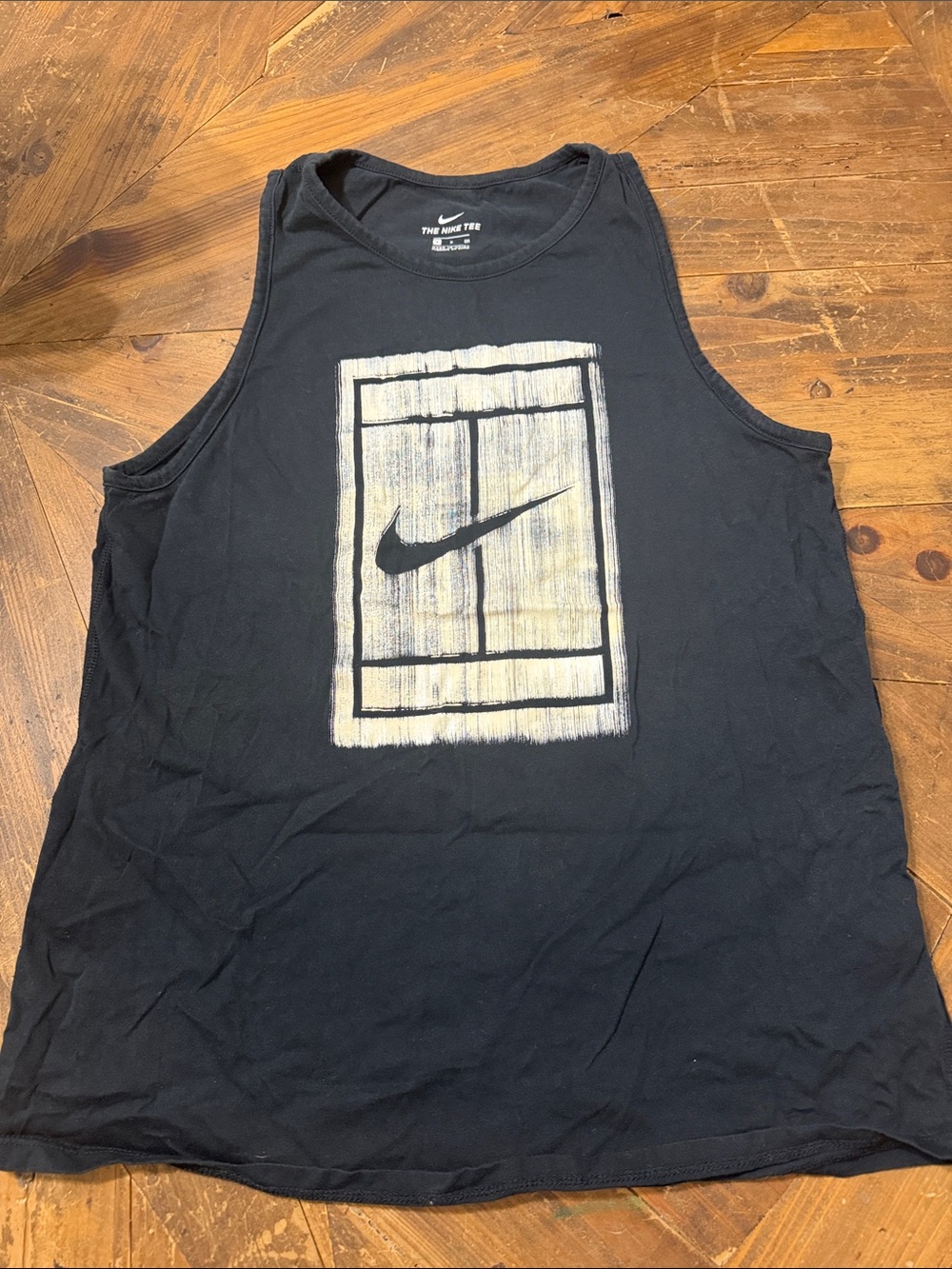 Nike Black Tank Top with White Framed Graphic
